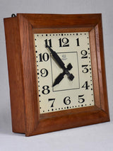 Antique French square clock with wooden frame 15¼"