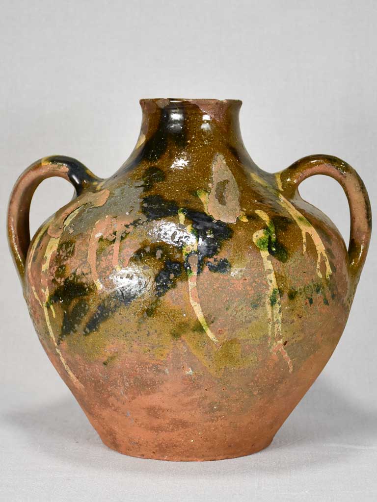 19th-century French water pot with two handles 13½"