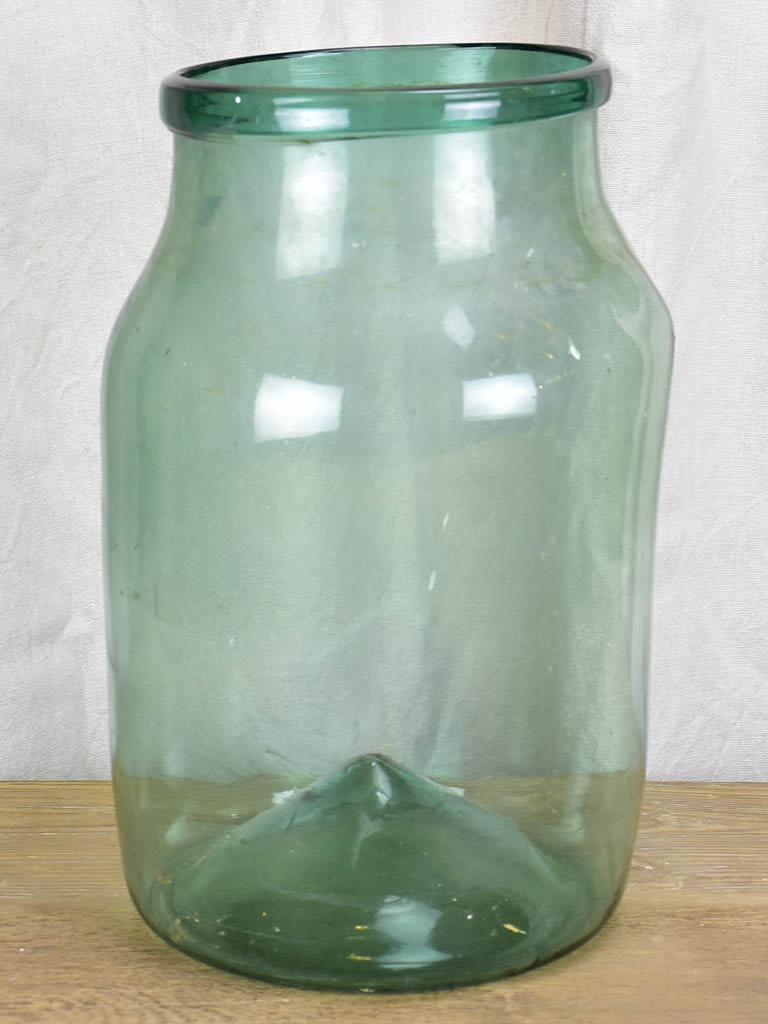 Very large blown glass preserving jar - with bubbles 17"