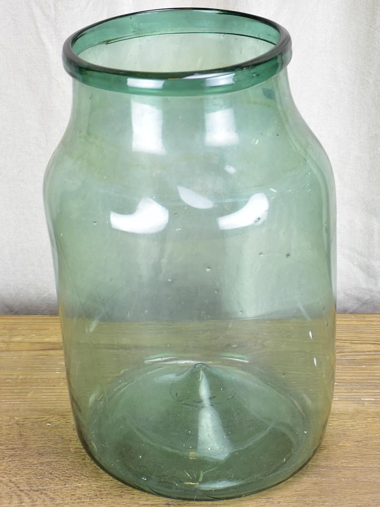 Very large blown glass preserving jar - with bubbles 17"