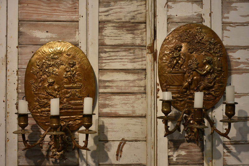 Pair of 19th century appliques for candles