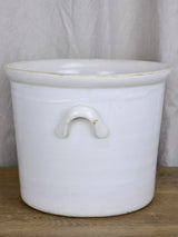 Large French preserving pot with handles - white 11¾"