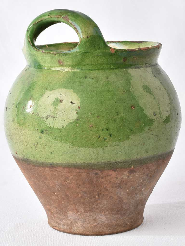 Carry pot w/ green glaze 8¾"