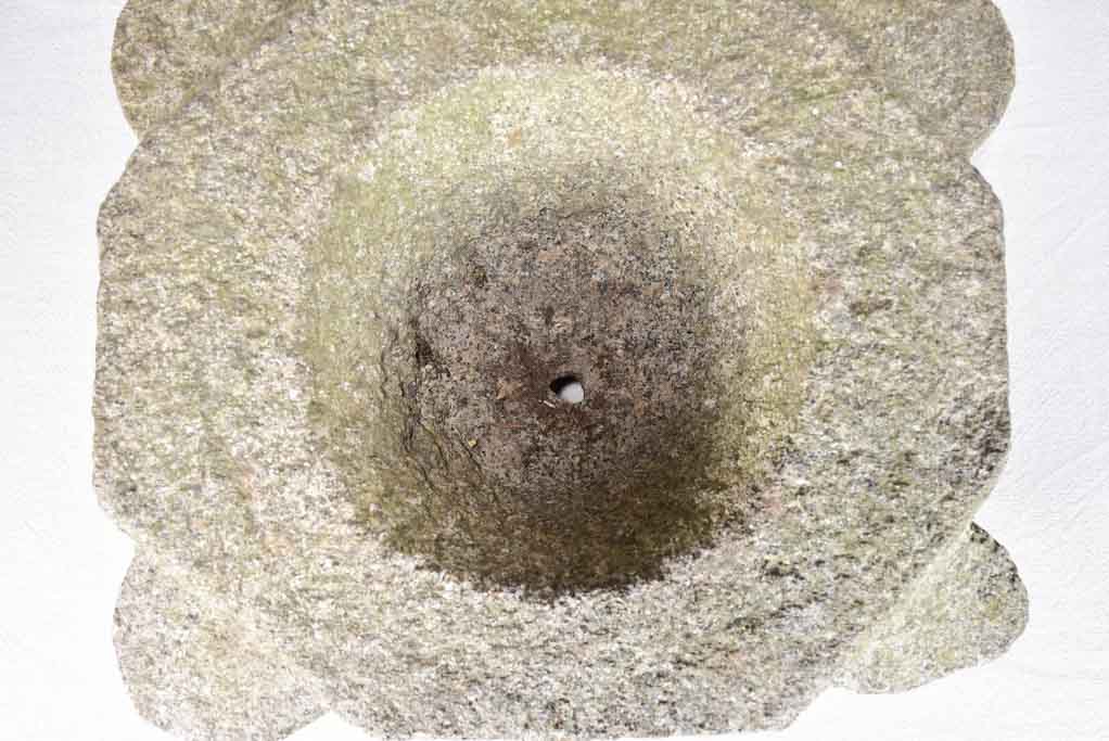 Spectacular 17th-century granite mortar 17" x 13¾"
