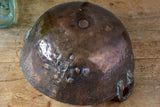Antique copper praline bowl with iron handles