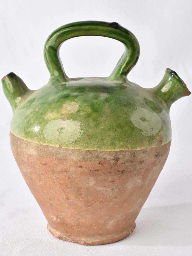 3 gargoulettes w/ green glaze - Beziers 13"