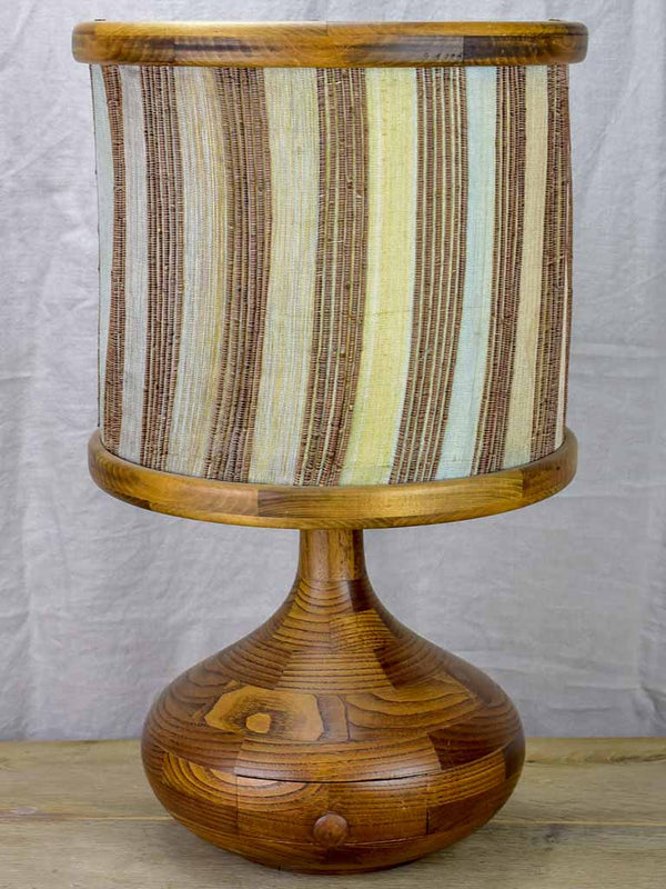 Vintage Scandinavian lamp with teak base and fabric lampshade 24¾"