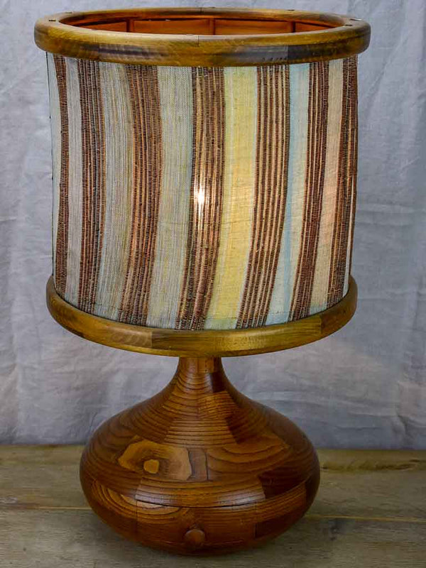 Vintage Scandinavian lamp with teak base and fabric lampshade 24¾"
