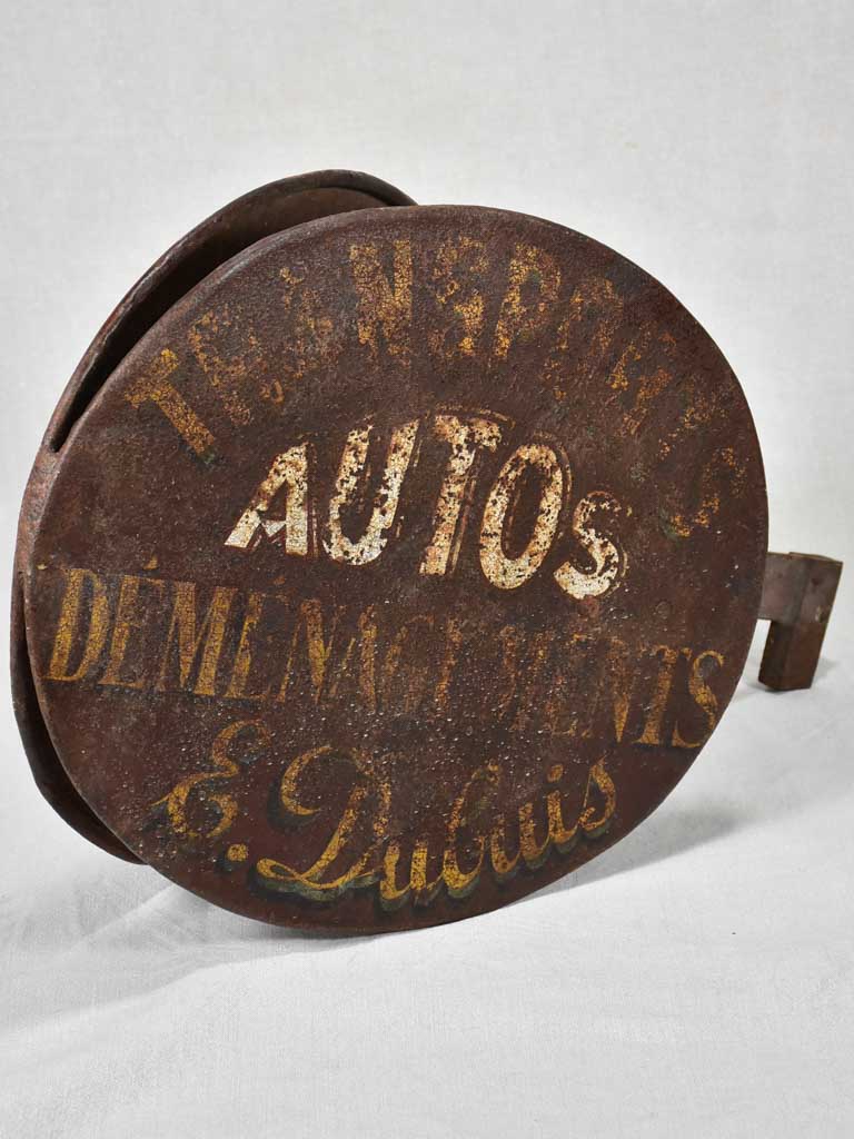 Antique French double sign - Autos 26¾"