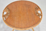 Janine Abraham 1960's coffee table with wicker detail and bamboo legs 26¾"