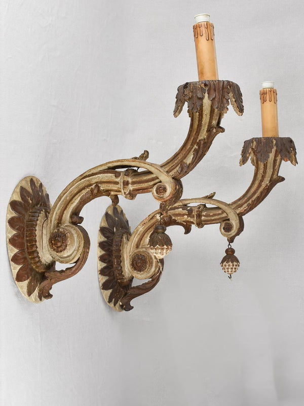 Pair of very large chateau wall sconces 18th century 25½"