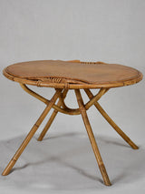 Janine Abraham 1960's coffee table with wicker detail and bamboo legs 26¾"
