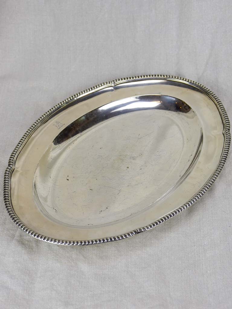 Early 19th Century Old Sheffield oval platter with family crest