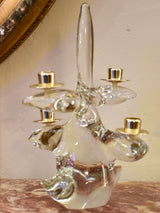 Schneider crystal candlestick - coral