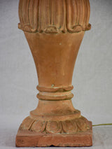 Antique French terracotta lamp - balustrade 19"