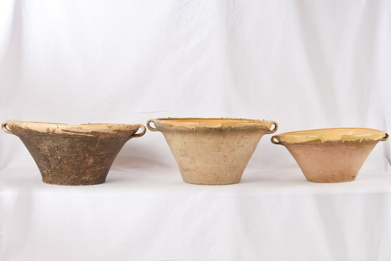 French countryside inspired glazed pottery bowls