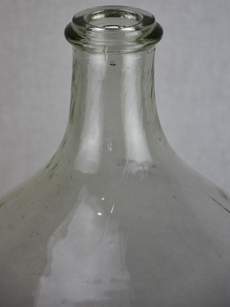 Antique French demijohn bottle with clear glass 19¾"