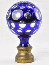 Antique royal-blue crystal balustrade ball