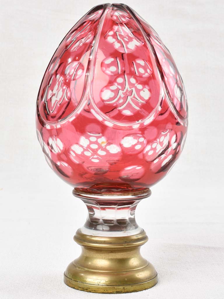 Antique Red Crystal Pinecone Balustrade Ball