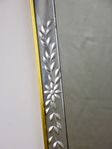 Tapered Venetian mirror with etched frame 32"
