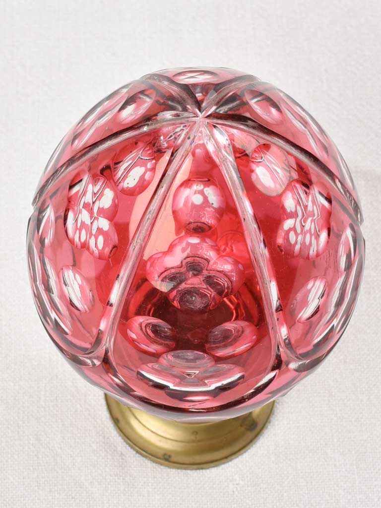 Striking Rare Red Crystal Balustrade Ball