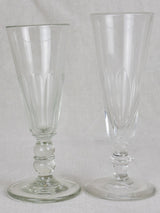 Six 19th Century champagne flutes