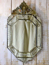 Early 20th Century Venetian mirror with crest 21¼" x 37½"