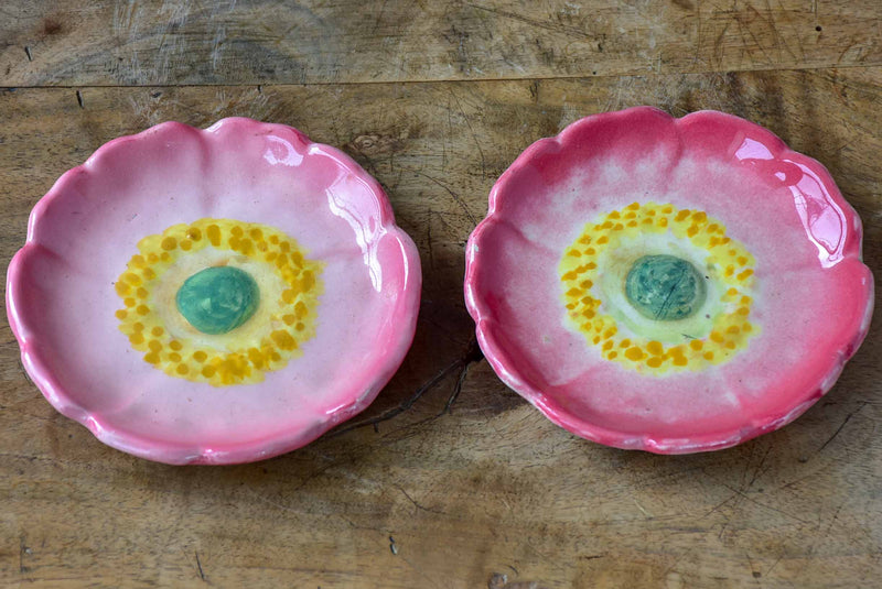 RESERVED MA Vintage pair of Jerome Massier et Fils Vallauris flower plates