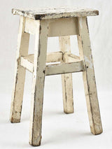 Vintage French stool with white patina