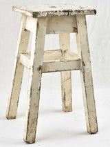 Vintage French stool with white patina