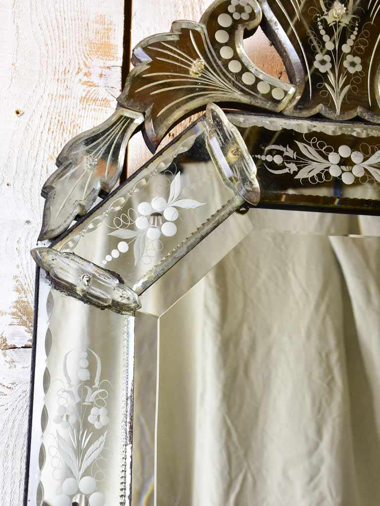 Early 20th Century Venetian mirror with crest 21¼" x 37½"