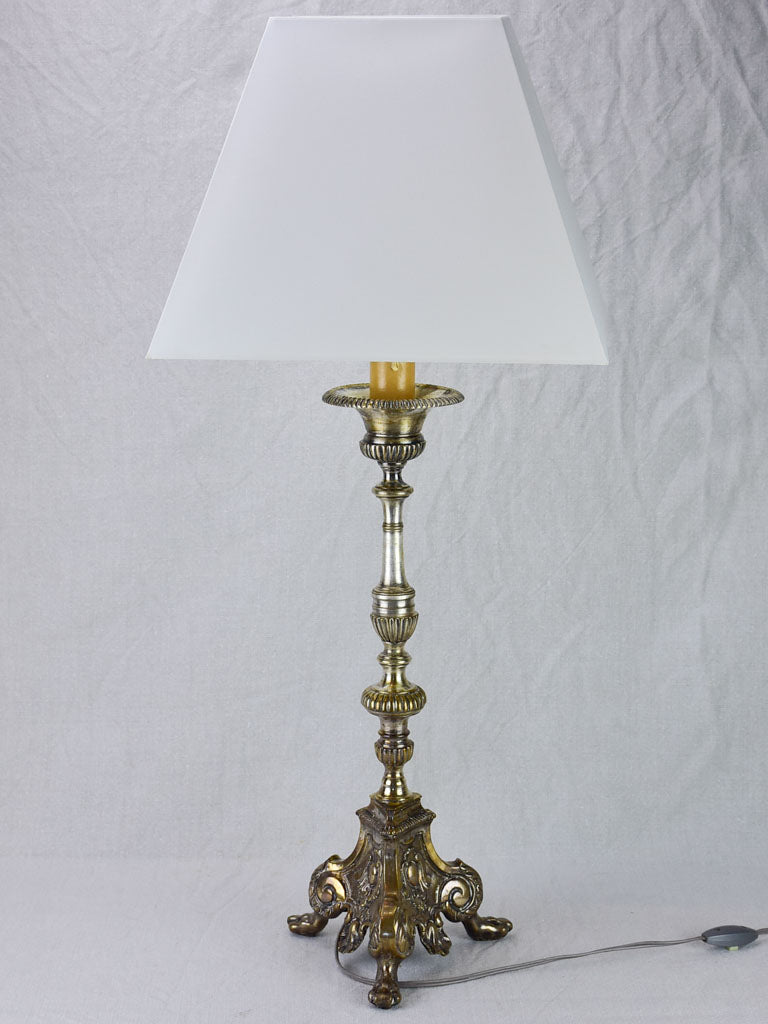 19th Century French candlestick lamp - large 32"