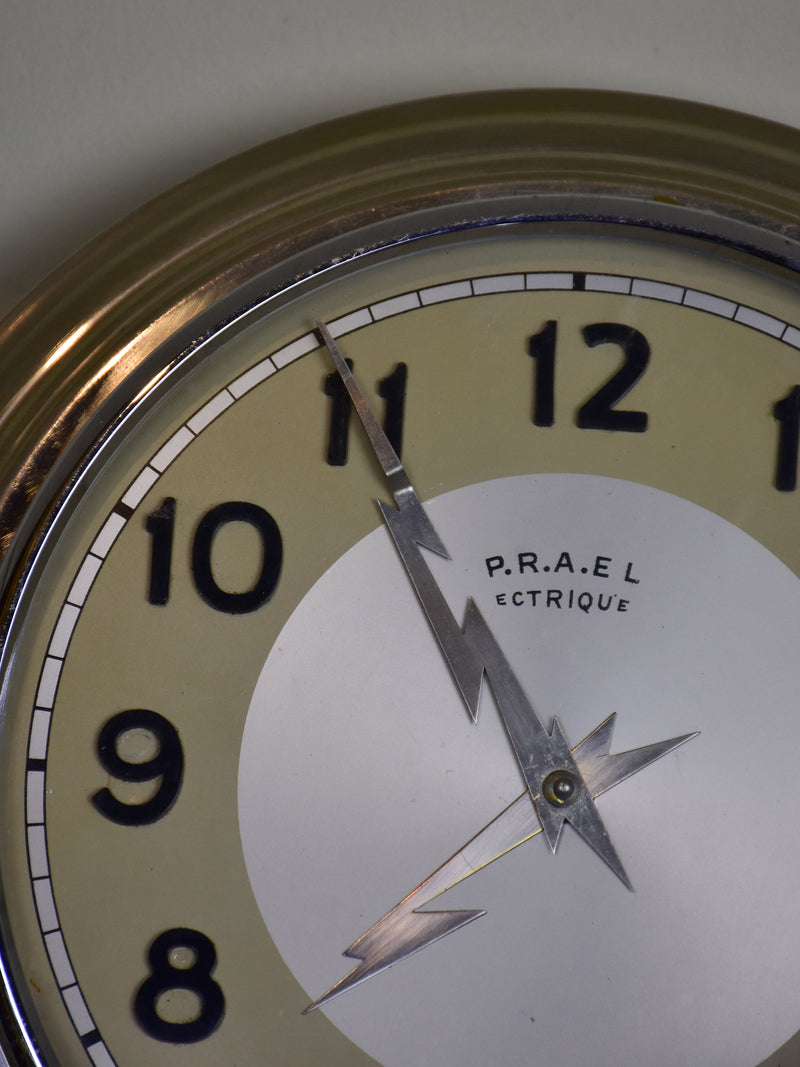 French wall clock from the 1940's P.R.A.E.L