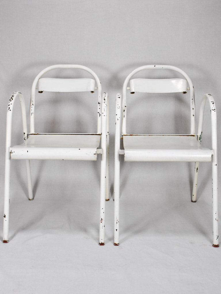 White Patina Finish Garden Chairs