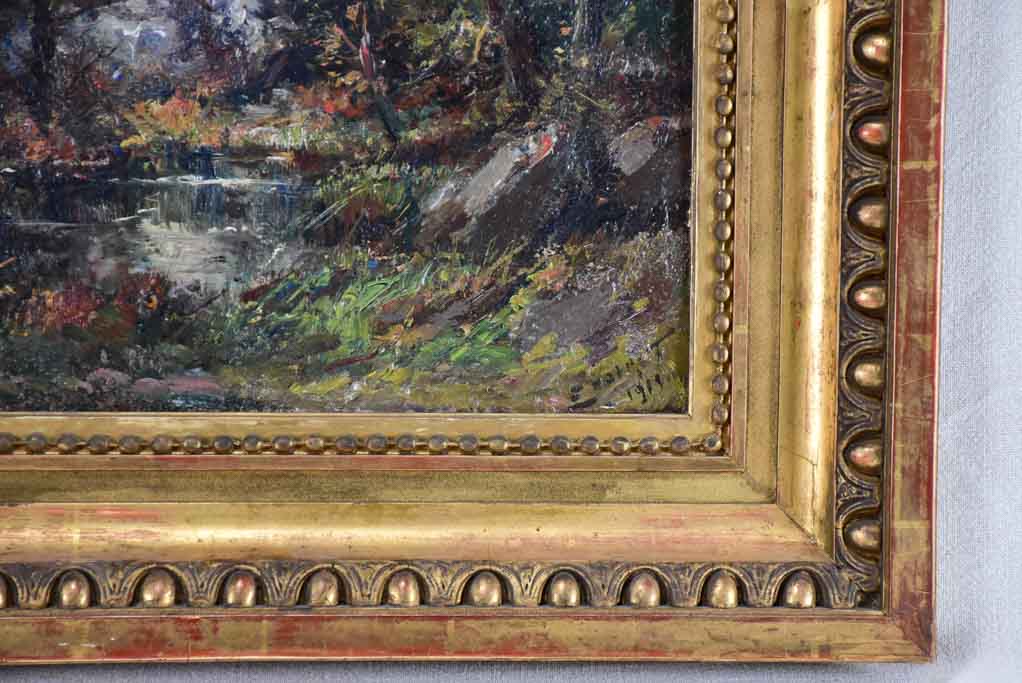 Vintage 1915 Noirot Lakescape painting
