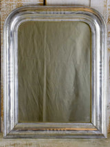 Small mid-19th Century French Louis Philippe mirror with silver frame 17¾" x 22½"