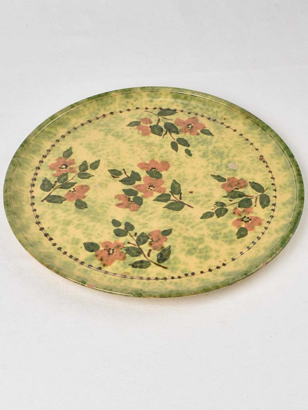 Antique floral ceramic cake dish