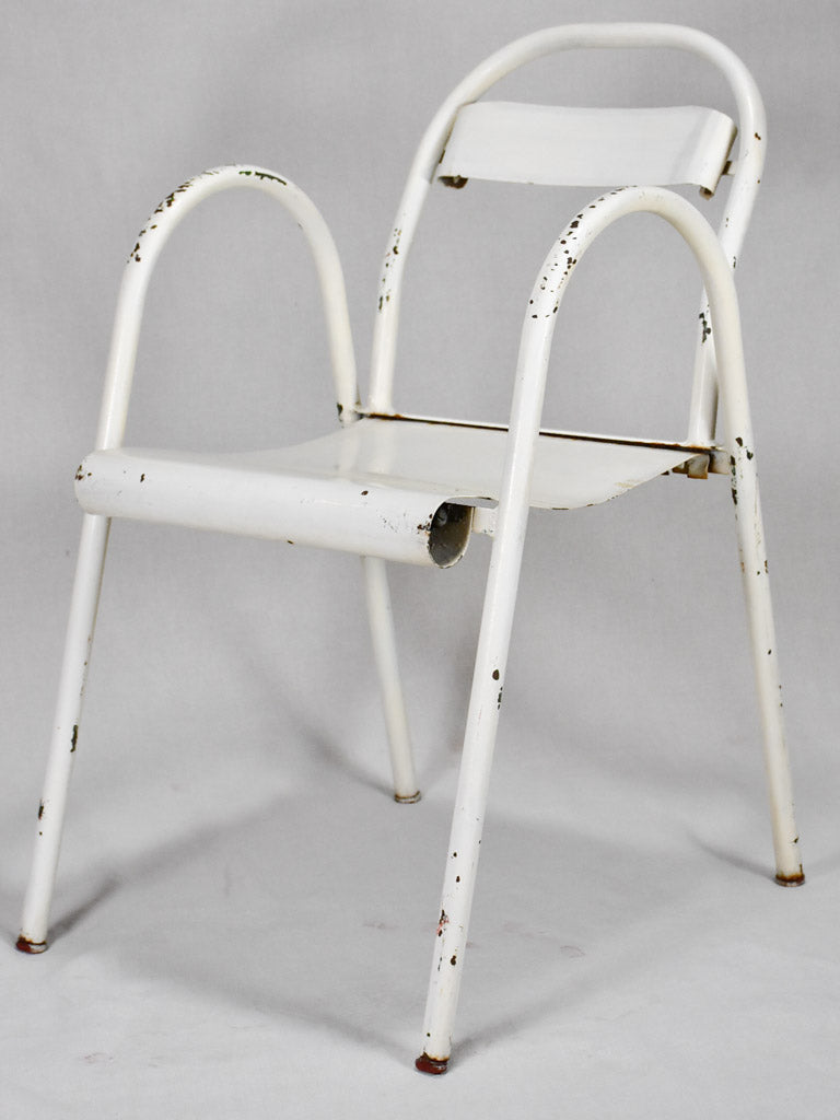 Stackable Design White Metal Chairs