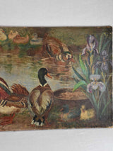 Large late-18th-century painting of bathing ducks - Anonymous 24½" x 59½"