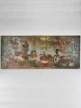 Large late-18th-century painting of bathing ducks - Anonymous 24½" x 59½"