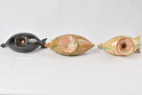 3 bird like water pitchers - Jaspé 1950s 11"