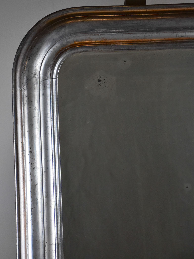 Large antique French Louis Philippe mirror - silver frame 28" x 40½"