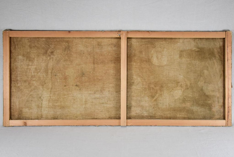 Large late-18th-century painting of bathing ducks - Anonymous 24½" x 59½"