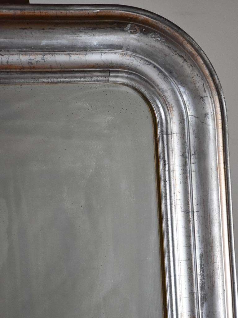 Large antique French Louis Philippe mirror - silver frame 28" x 40½"