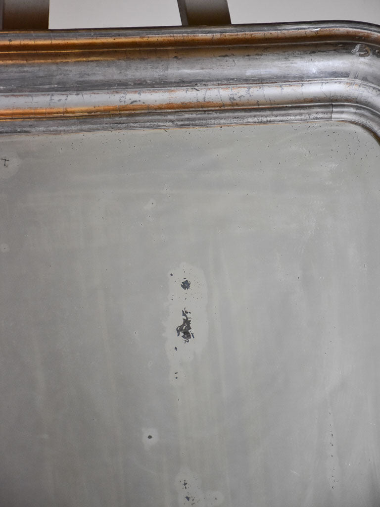 Large antique French Louis Philippe mirror - silver frame 28" x 40½"