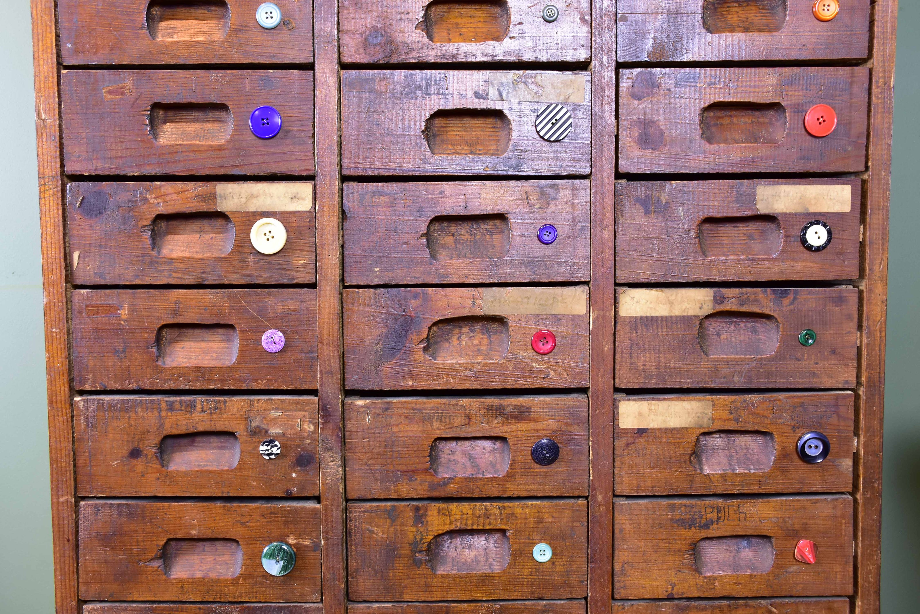 Vintage French drawers from a button shop