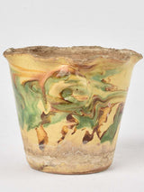 Exquisite 19th century French Jaspé flower pot / vase 5"