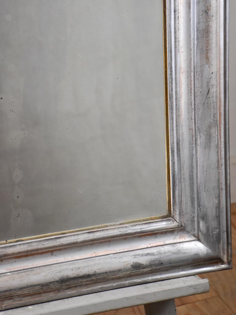 Large antique French Louis Philippe mirror - silver frame 28" x 40½"