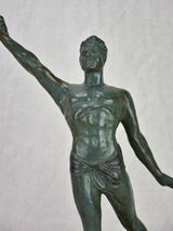 Vintage statue of a god / hero in cast iron 14¼"