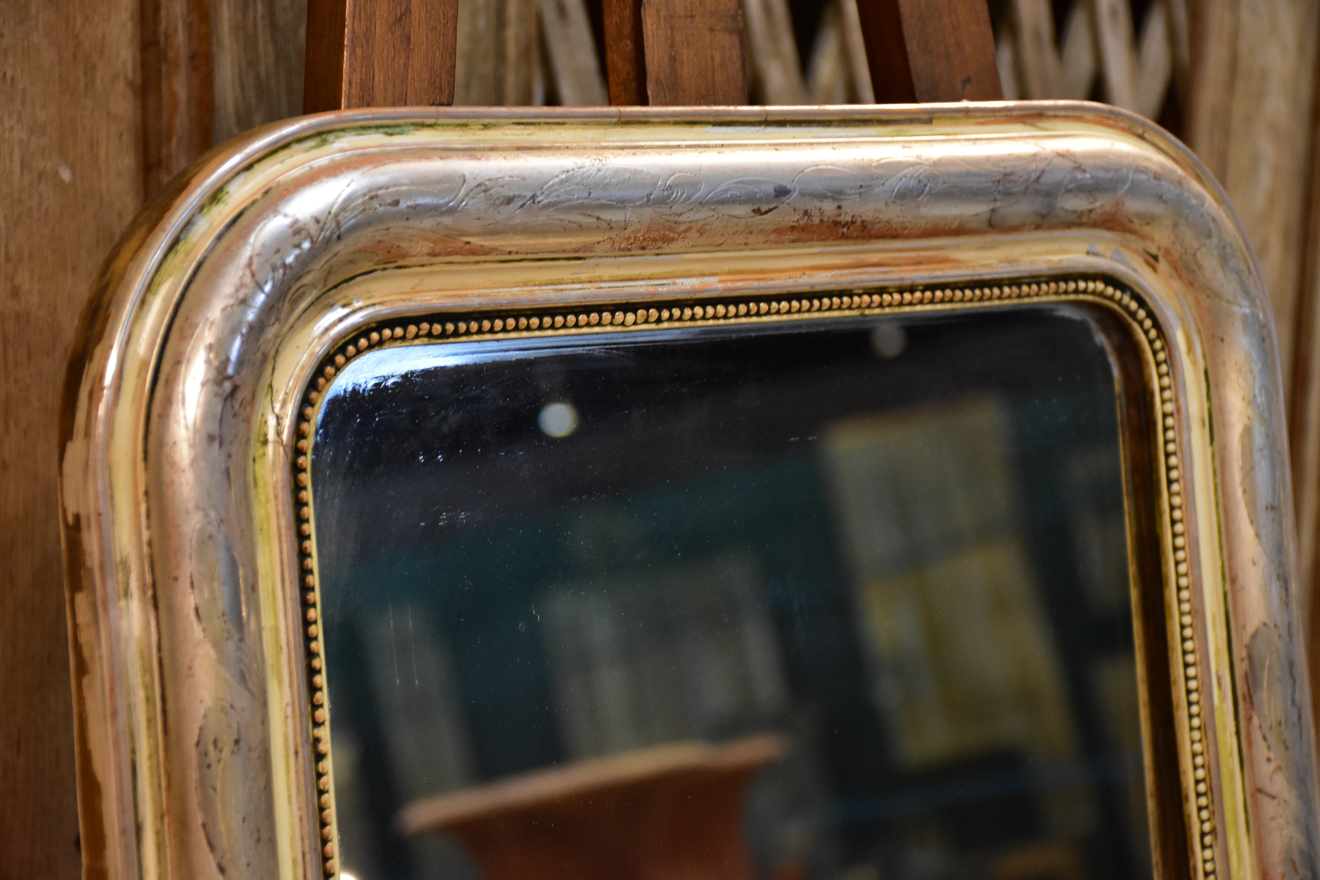 Small Louis Philippe mirror with silver frame